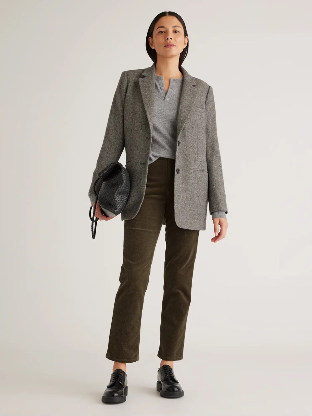 NWT Organic QUINCE Stretch Corduroy Straight Leg Pant In Seaweed Green Size 8